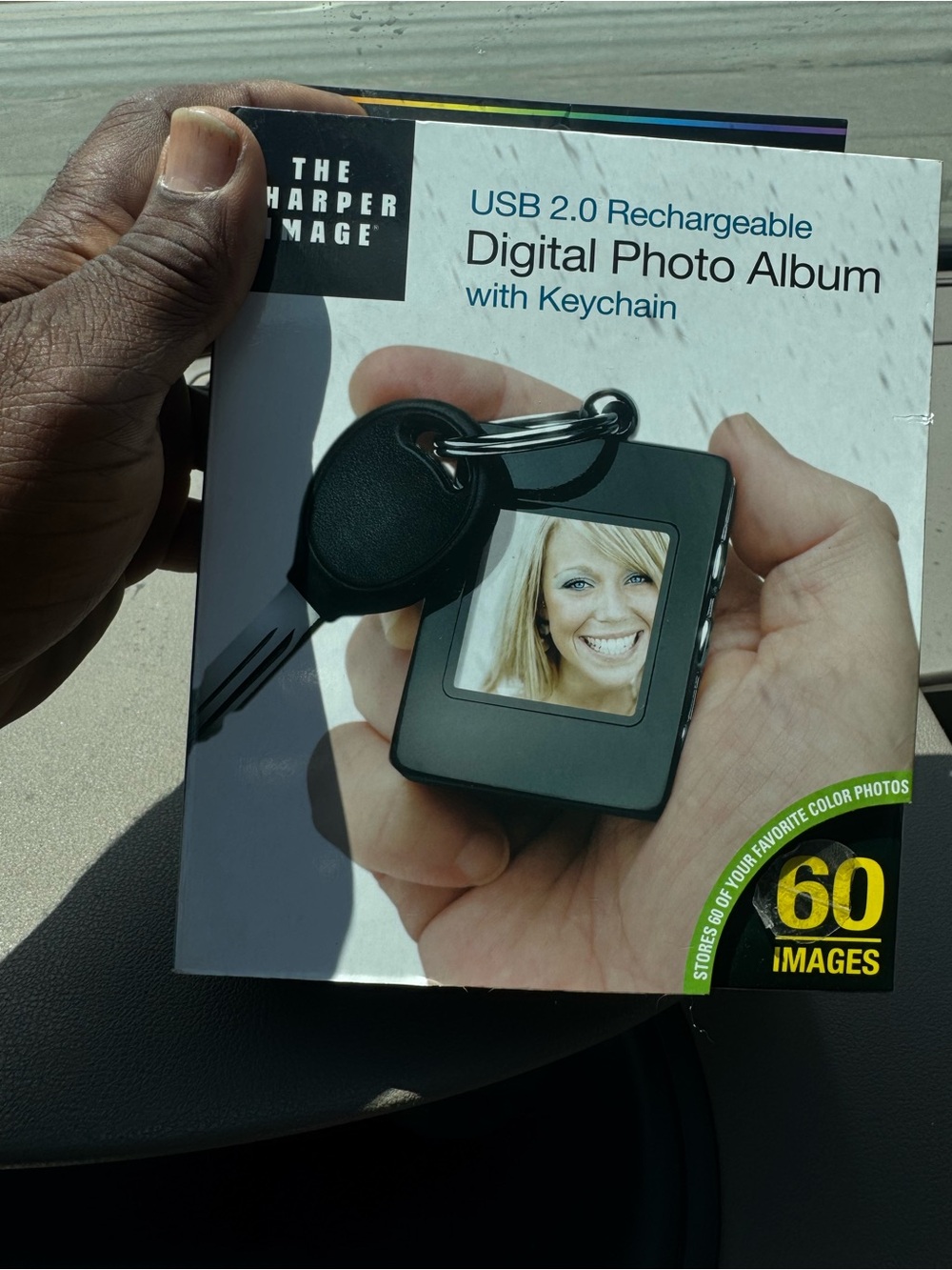 Sharper Image Black USB 2.0 Rechargeable Digital Photo Album with Keychain